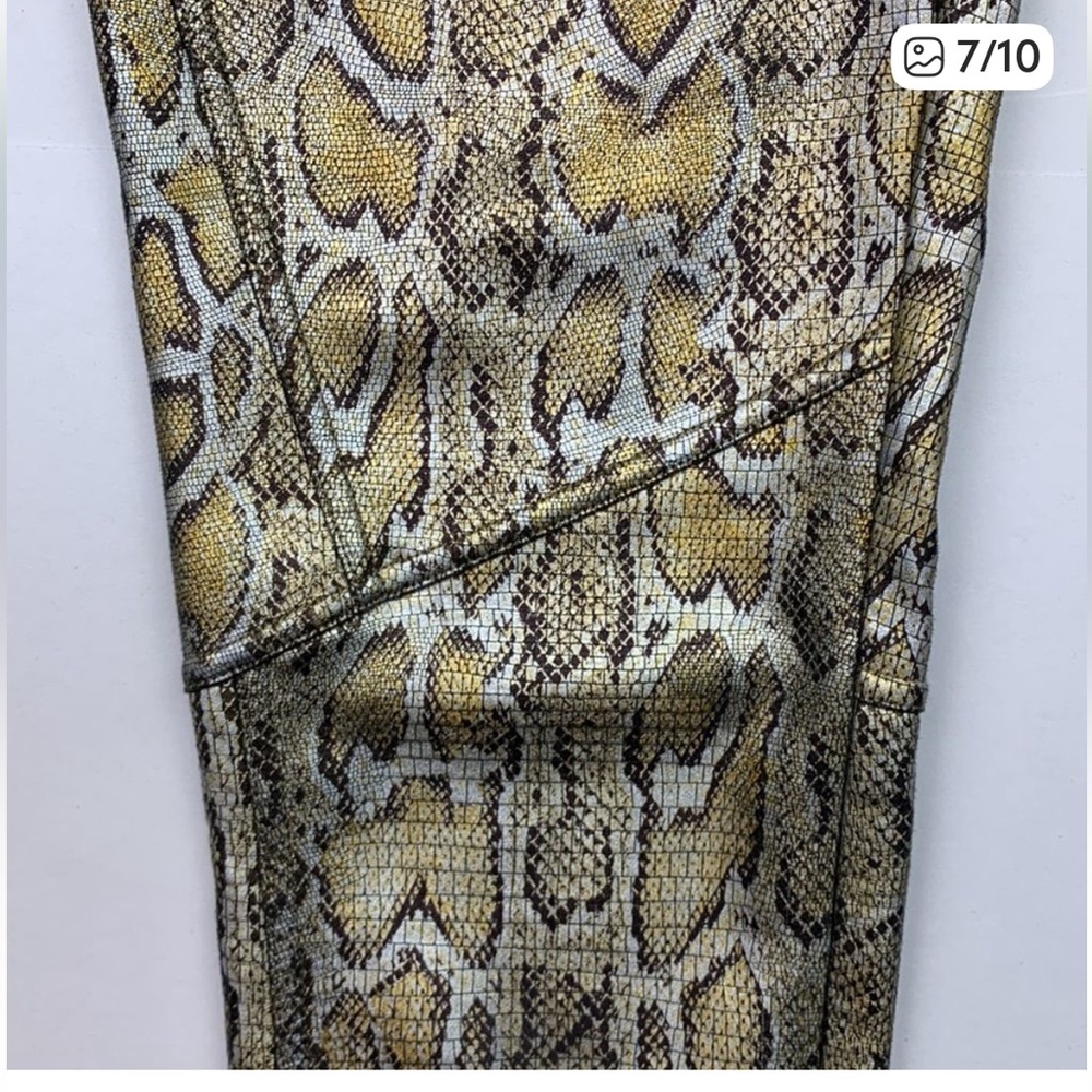 Free People Metallic Snake Print Pants size XS - Picture 6 of 14